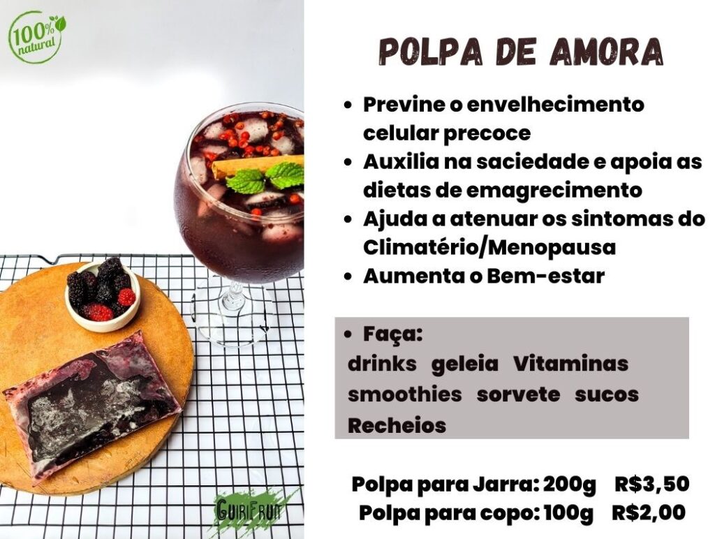 Drink sabor amora guirifruit